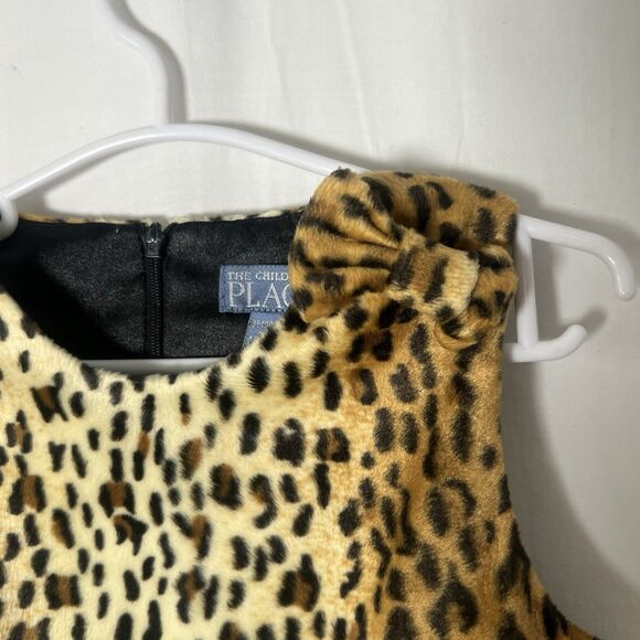 The Children’s Place Leopard Print 3T Faux Fur Sleeveless Dress Holiday Party - Picture 3 of 4